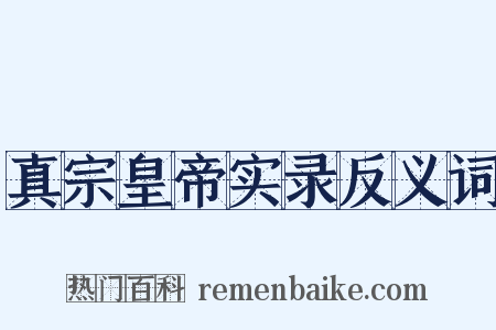真宗皇帝实录反义词是什么意思的图片
